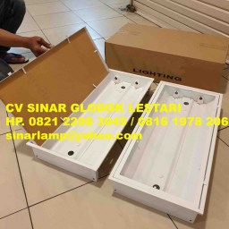 Kap Lampu TKI 2 x 18 watt Cover Tutup Acrylic Bening
